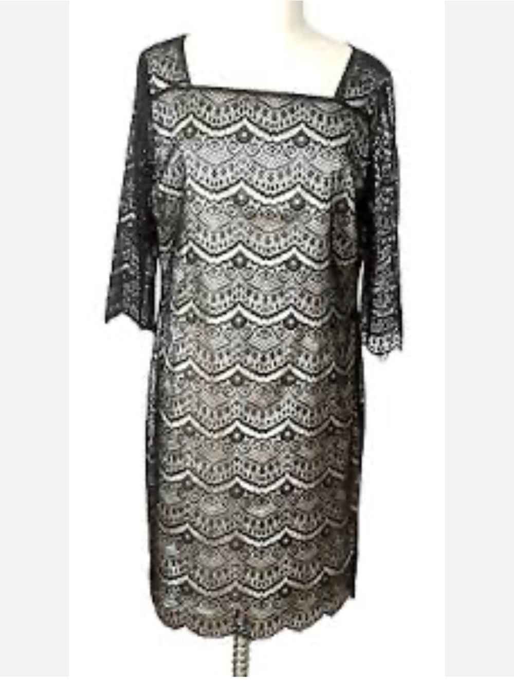 Black Lace Shift Dress - Women's Elegant Evening Dress